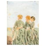 European Oil on Wood 18th C. Amdxi Dap Van De-Bos