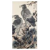 Li Kuchan 1898-1983 Chinese Watercolor Eagles