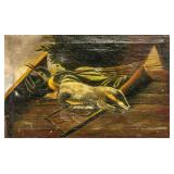 European Oil on Canvas Animals Portrait