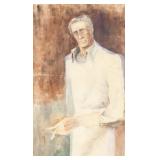 Anto Carte Belgian Modernist Watercolor on Board