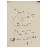 Pablo Picasso Spanish Cubist Ink on Paper Sartyr