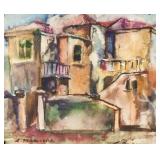 Abraham Manievich American-Russian Watercolor