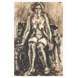 Italian Modernist Gouache Paper Signed Illegibly