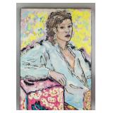 Chinese Oil on Canvas Signed Portrait "130588"