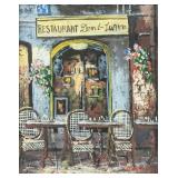 Signed S. Aufret Oil on Panel Interior Scene