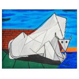 Oscar Dominguez Spanish Surrealist Oil on Canvas