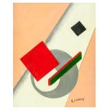 El Lissitzky Russian Abstract Oil on Board