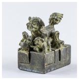 19th C. Chinese Bronze Assembled Lion Seal