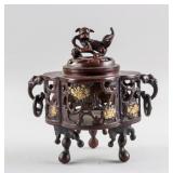 Chinese Bronze Cast Lion Censer with Xuande Mark