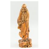 Chinese Rosewood Carved Lohan Statue