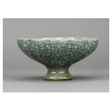 Chinese Small Ge Type Porcelain Stem Bowl
