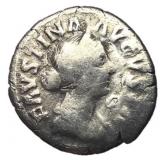 Faustina Jr. 161 - 164 AD Silver Denarius Throne
