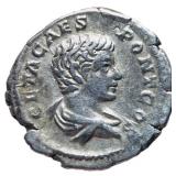 Geta 209 - 211 AD Silver Denarius Geta Sacrific