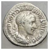 Gordian III 238 - 244 AD Silver Denarius with Sa