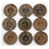 Six 1936 Japan 1 Sen Bronze Coin Y-47 JNDA-01-48
