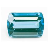 9.75ct Emerald Cut Blue Natural Tourmaline CGL