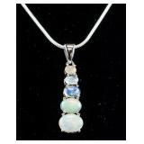 Chinese Opal Pendant Necklace