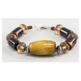 Agate and Silver Bracelet