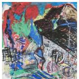 Chinese Watercolor Paper Scroll Abstract