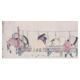Chinese Print on Paper Horses