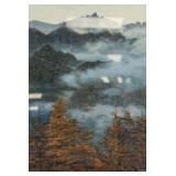 North Korea Embroidery Landscape Framed