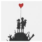 Banksy British Pop Watercolor on Paper