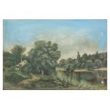 Thomas Young American Oil on Board Dated 1909