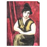 Moise Kisling French Oil and Tempera on Paper