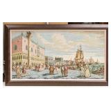 Embroidery 18th Century Dockside Scene