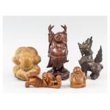 5 Assorted Chinese Wood Carved Figures