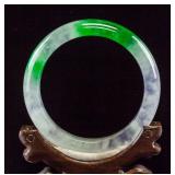Burma Fine Green and Lavender Jadeite Bangle GIA