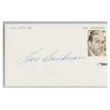 Lou Boudreau Autographed Cut Card with COA