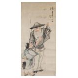 16-18 C Unknown Chinese Watercolour Scroll Signed