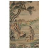 16-18 Century Chinese Watercolour Silk with Seals