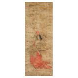 16-18 C Unknown Japanese Watercolour Scroll Signed