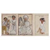 3 PC Ethiopian Folk Painting with Frame