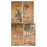 4 PC Assorted Chinese Litho Print Painting Scroll