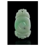 Chinese Green Hardstone Carved Pendant