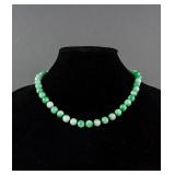 Chinese Green Hardstone Carved Necklace