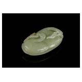 Chinese Hetian White Jade Carved Crane Pendant