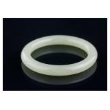 Chinese Hetian White Jade Carved Bangle