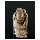 Chinese Russet Jade Carved Beauty Toggle