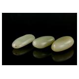 3 PC Chinese Hetian White Jade Raw Stone