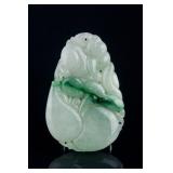 Burma Green Jadeite Carved Peach Pendant