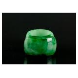 Burma Green Jadeite Carved Ring