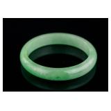 Burma Green Jadeite Carved Bangle