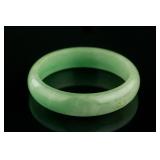 Burma Green Jadeite Carved Bangle