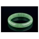 Burma Green Jadeite Carved Bangle