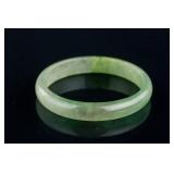 Burma Green Jadeite Carved Bangle