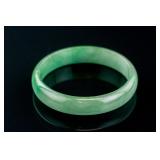 Burma Green Jadeite Carved Bangle